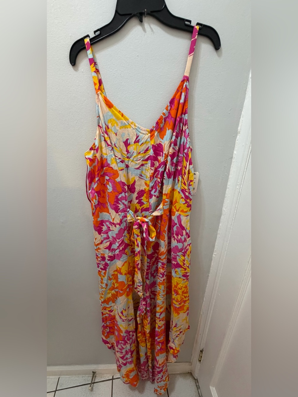 NWT Marshalls Pink Yellow Blue Floral Jumpsuit